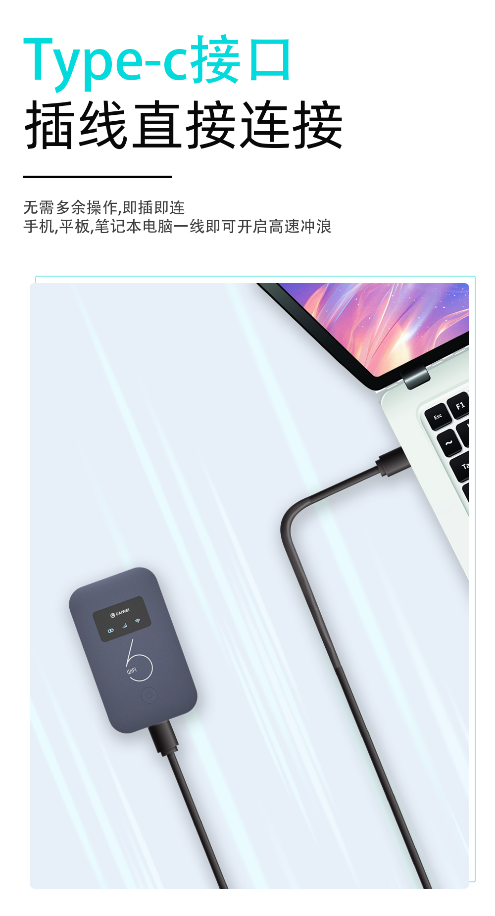 手机上网猫 120Pro 随身wifi通用免插卡无线wifi6车载4G路由器随身便携联通全国通用2025款 蓝色产品介绍图