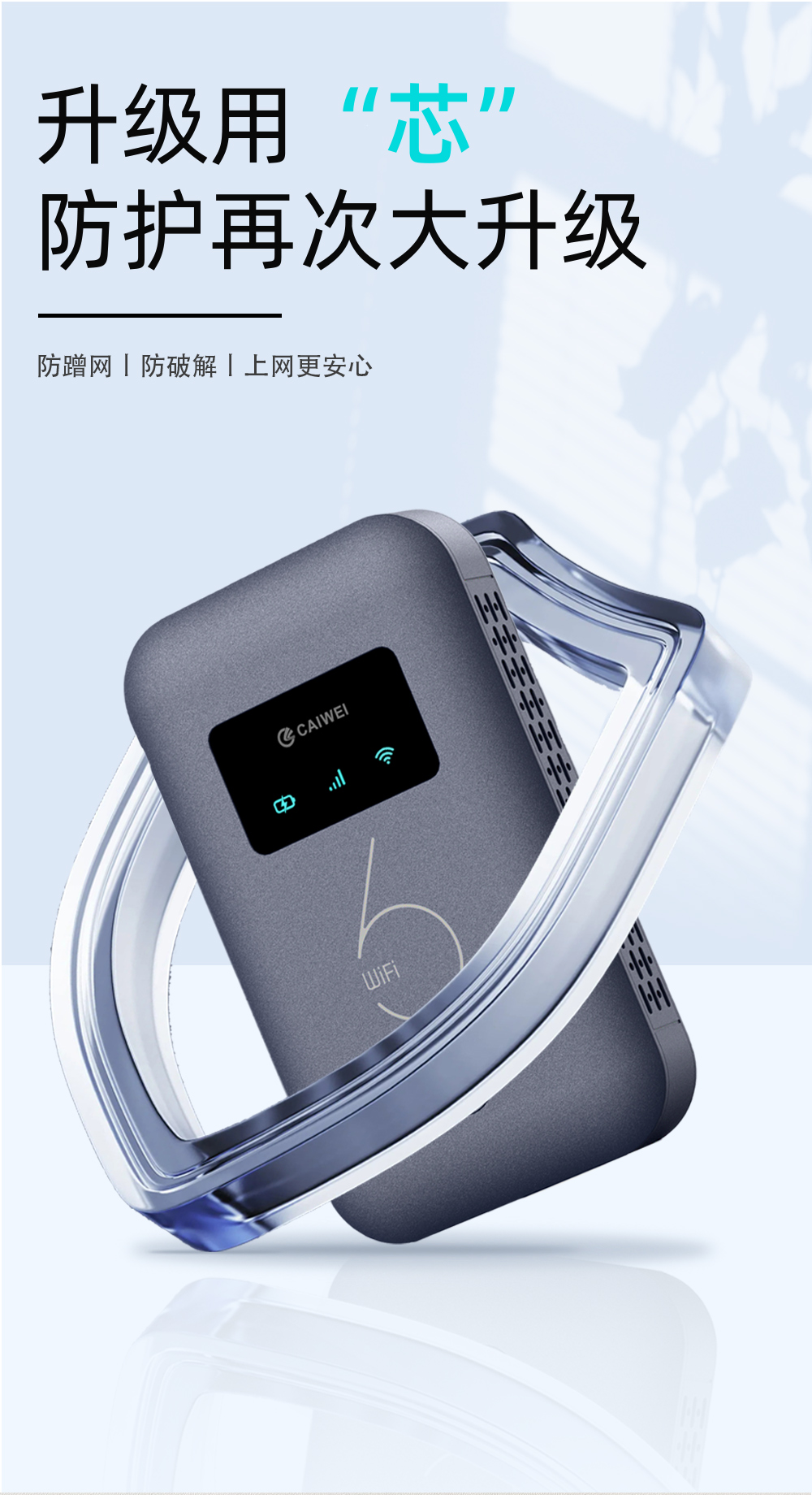 手机上网猫 120Pro 随身wifi通用免插卡无线wifi6车载4G路由器随身便携联通全国通用2025款 蓝色产品介绍图